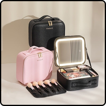 Bolsa de Maquilhagem com Espelho LED